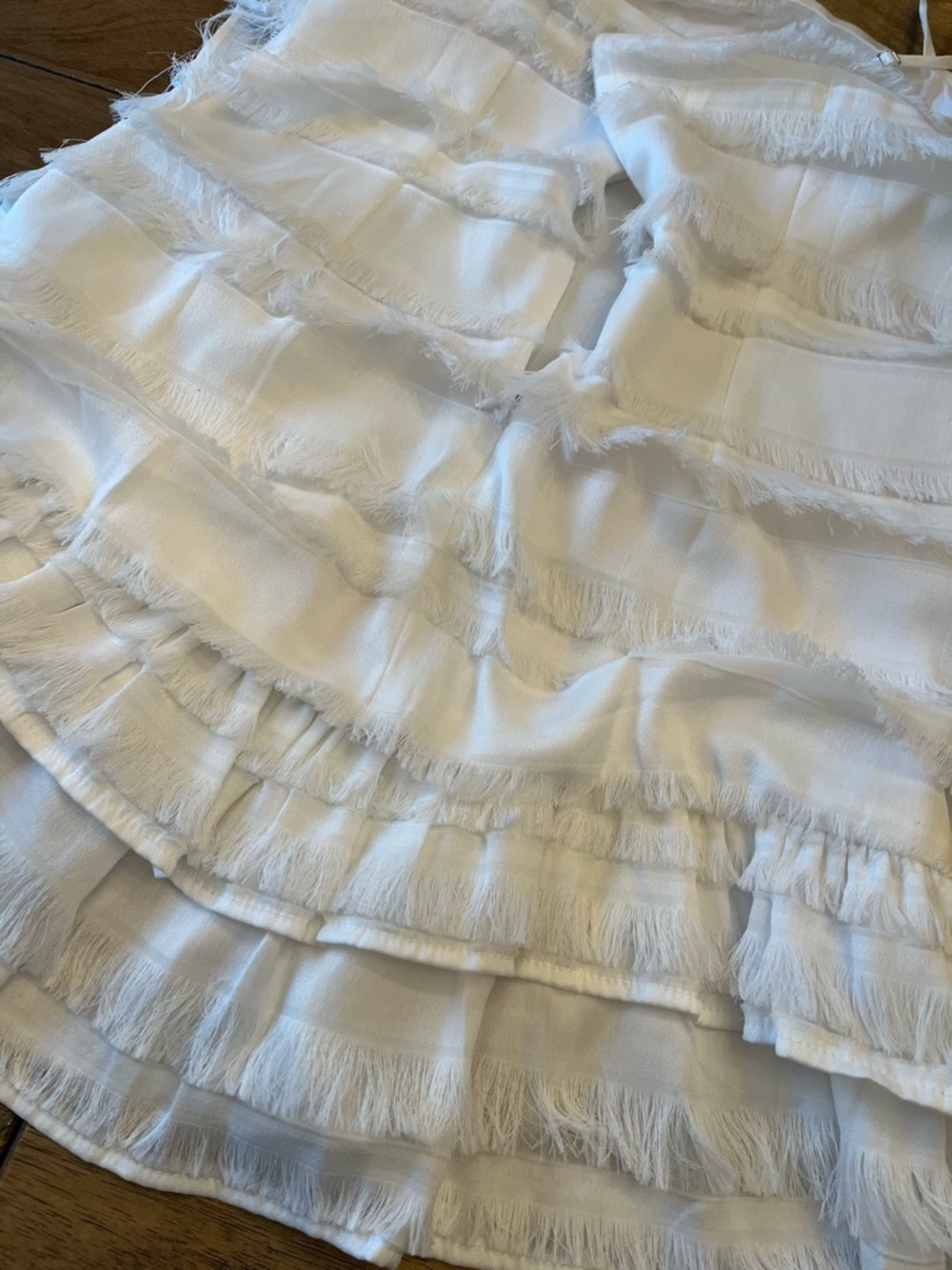 Princess Polly White Fringe Mini Dress with Adjustable Straps Size 8 - Picture 9 of 9